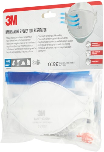 Stofmasker 3M Aura FFP2 KN95 zonder ventiel 3 stuks wegwerp-2