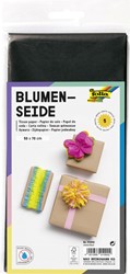 Zijdevloeipapier Folia 50x70cm 20gr nr90 zwart 5 vel
