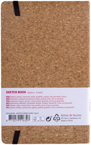 Schetsboek Talens Art Creation 80 witte vellen 140gr 130x210mm kurk-2