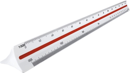 Schaalstok Maped driehoekig 1:500/1000/1250/1500/2000/2500-2