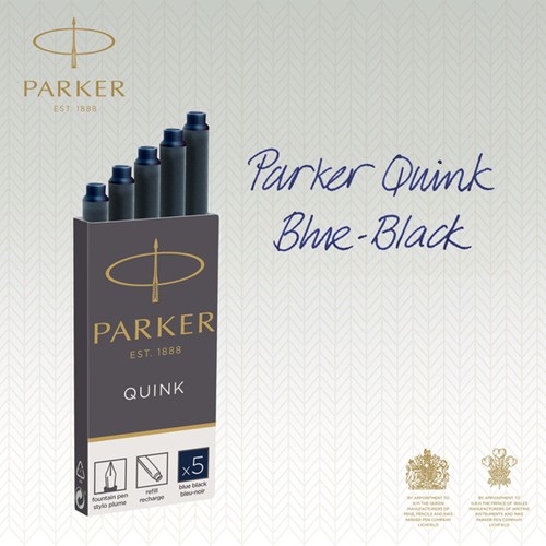 Inktpatroon Parker Quink blauwzwart blister à 5 stuks-4