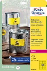 Etiket Avery Zweckform L6103-20 45.7x21.2mm geel 960stuks