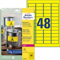 Etiket Avery L6103-20 45.7x21.2mm geel 960 stuks-2