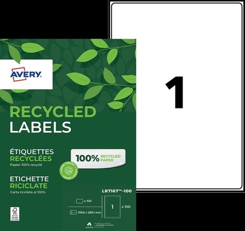 Etiket Avery LR7167-100 199.6x289.1mm recycled wit 100 etiketten-2