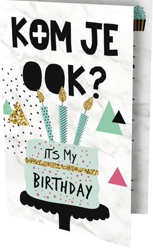 Uitnodiging Cake 13.5x9cm