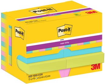 Memoblok 3M Post-it 622 Super Sticky 47,6x47,6mm Cosmic p/12 blok ass-4