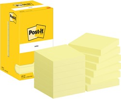 Memoblok 3M Post-it 654 76x76mm geel doos à 12 blokjes
