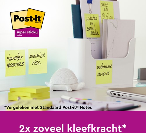 Memoblok Post-it 655 Super Sticky 76x127mm Canary yellow 12 stuks-2