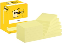 Memoblok Post-it 657 76x102mm geel 12 stuks