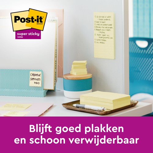 Memoblok Post-it 622 Super Sticky 47,6x47,6mm geel 12 stuks-3