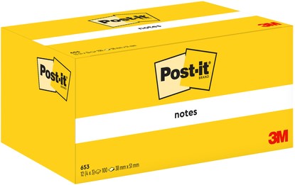Memoblok 3M Post-it 653 38x51mm geel p/3 blokjes-3