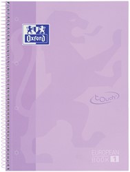 Notitieboek Oxford Touch Europeanbook A4+ 4-gaats lijn 160 pagina's pastel paars