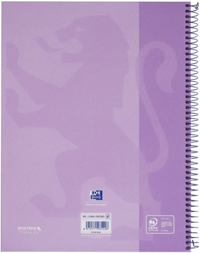 Notitieboek Oxford Touch Europeanbook A4+ 4-gaats lijn 160 pagina's pastel paars-1