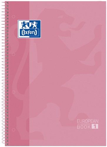 Notitieboek Oxford Classic Europeanbook A4+ 4-gaats lijn 80vel roze