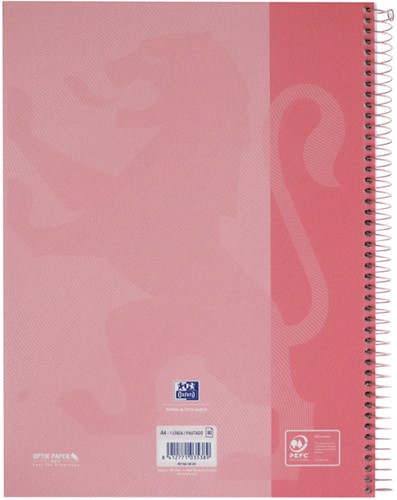Notitieboek Oxford Touch Europeanbook A4+ 4-gaats lijn 160 pagina's pastel roze-2