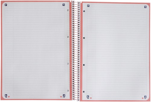 Notitieboek Oxford Touch Europeanbook A4+ 4-gaats lijn 80vel pastel roze-3