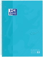 Notitieboek Oxford Touch Europeanbook A4+ 4-gaats lijn 160 pagina's pastel blauw