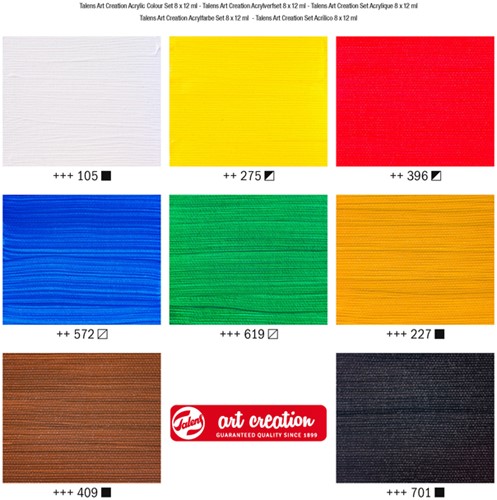 Acrylverf Talens Art Creation assorti 8 tubes à 12ml-2