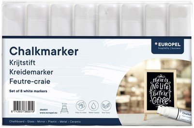 Krijtstift Europel 15mm wit etui 8 stuks-2