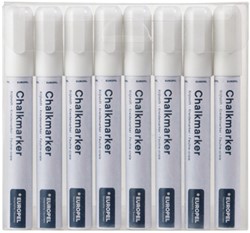 Krijtstift Europel 6mm wit etui 8 stuks