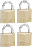 Hangslot MasterLock 4 gelijksluitend messing 30mm 4 stuks