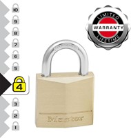 Hangslot MasterLock 2 gelijksluitend messing 30mm 2 stuks-2