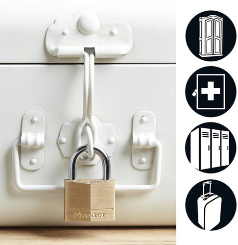 Hangslot MasterLock 4 gelijksluitend messing 40mm 4 stuks-1