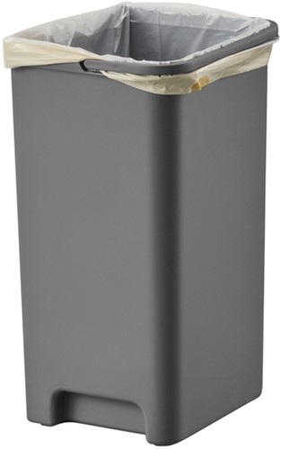 Pedaalemmer EKO Hana Duo Recycling 2x10 liter grijs wit-3