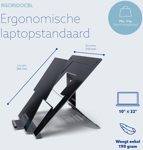 Laptopstandaard R-Go Riser Documenthouder-3