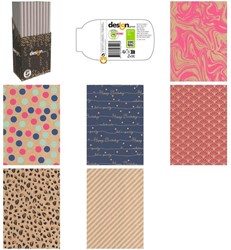 Inpakpapier IG Group Printed Kraft 200x70cm assorti