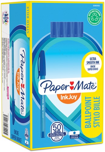 Balpen Paper Mate Inkjoy 100 ultrafijn blauw-1