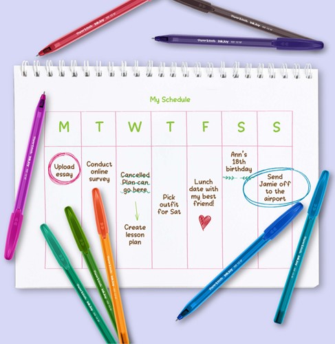 Balpen Paper Mate Inkjoy 100 ultrafijn blauw-2