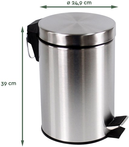 Pedaalemmer BRASQ 12 liter rvs-2