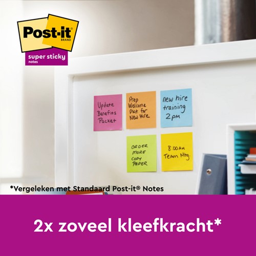 Memoblok 3M Post-it Z-Note R330 Super Sticky 76x76mm assorti kleur 20 + 4 gratis-1