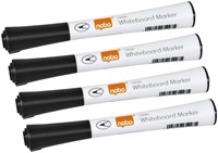 Whiteboardmarker Nobo Glide fijn zwart 1mm 4stuks