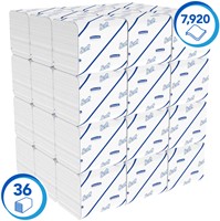 Toiletpapier Scott Control gevouwen 2-laags 110x186mm wit 8509-2