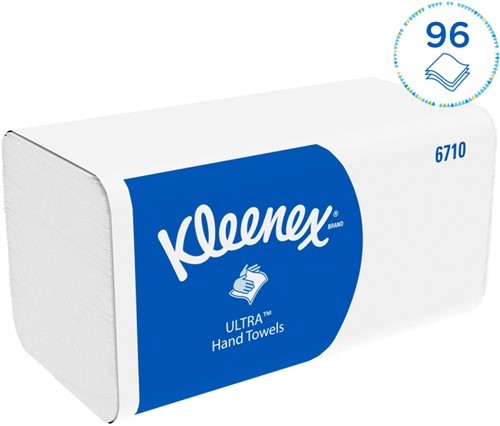 Handdoek Kleenex Ultra i-vouw 3-laags 215x318mm 15x96 vel wit 6710-3