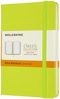 Notitieboek Moleskine pocket 90x140mm lijn hard cover lemon green