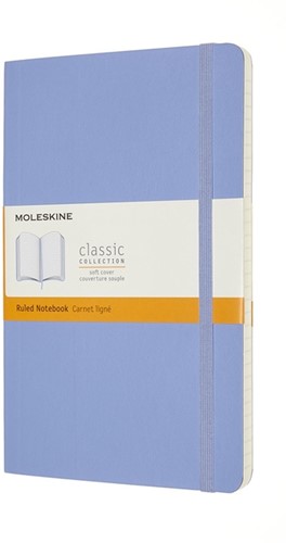 Notitieboek Moleskine large 130x210mm lijn soft cover hydrangea blue