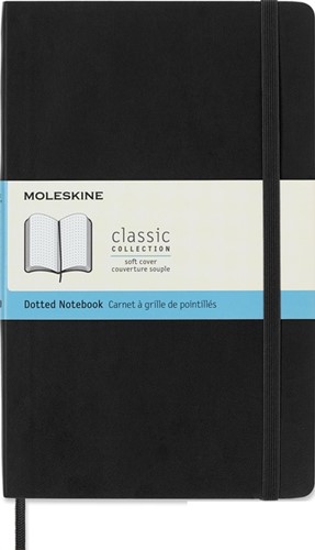Notitieboek Moleskine large 130x210mm dots soft cover zwart