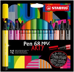Viltstift STABILO Pen 68 /12 Max Arty assorti etui à 12 stuks