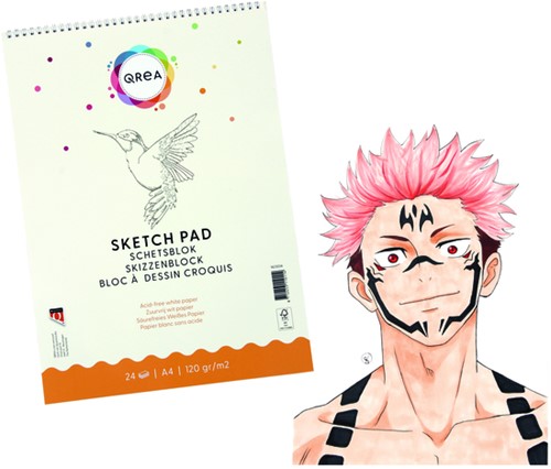 Schetsblok Qrea A4 24 vel 120gr spiraal-2