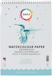 Aquarelblok Qrea A4 20 vel 200gr spiraal