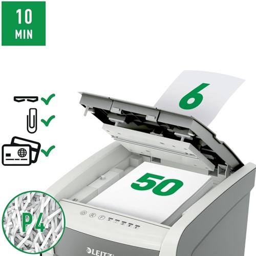 Papiervernietiger Leitz IQ Auto+ Small Office 50X P4 snippers 4x28mm-17