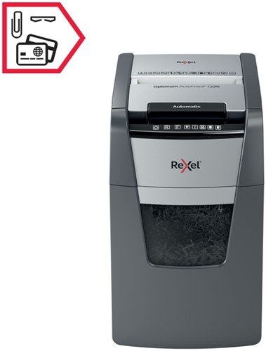 Papiervernietiger Rexel Optimum Auto+ 130M snippers 2x15mm-11