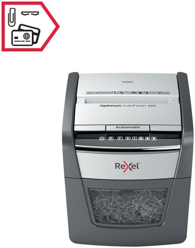 Papiervernietiger Rexel Optimum Auto+ 45X snippers 4x28mm-5