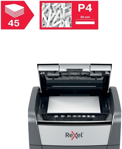 Papiervernietiger Rexel Optimum Auto+ 45X snippers 4x28mm-6