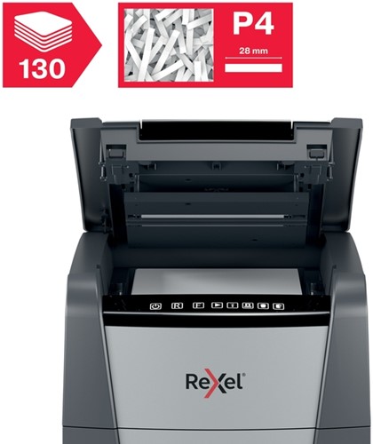 Papiervernietiger Rexel Optimum Auto+ 130X P4 snippers 4x28mm-14