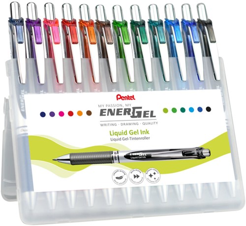 Gelschrijver Pentel BL77 Energel medium assorti 12 stuks-3