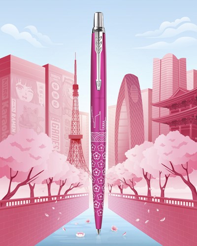 Balpen Parker Jotter special edition Tokyo pink CT medium-2